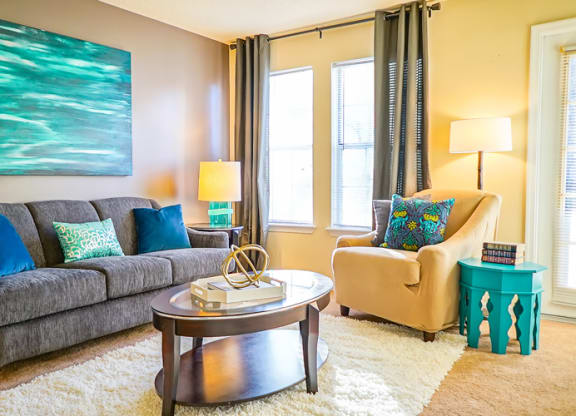 Living Room at Hampton Center Apartments in Hampton VA