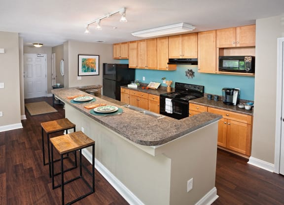 Kitchen at Smiths Landing Apartments Near VT