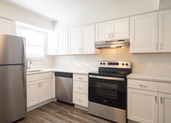 Kitchen cabinets at Haygood Halls Apartments