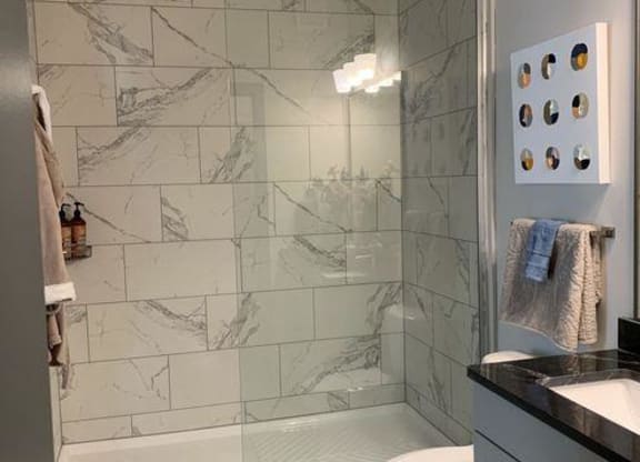 Shower at Lumina Apartments in New Orleans LA
