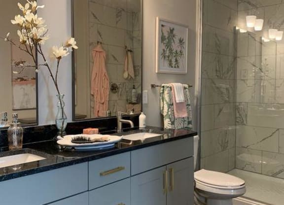 Bathroom at Lumina Apartments in New Orleans