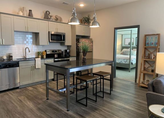 Kitchen at  Lumina Apartments in Mid Town New Orleans