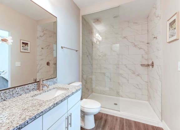 Bathroom at The Delaneaux Apartments in New Orleans LA