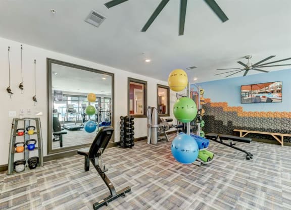 Gym at Delaneaux Apartments in New Orleans