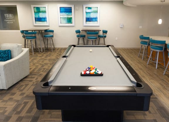 pool table at Liberty Apartments