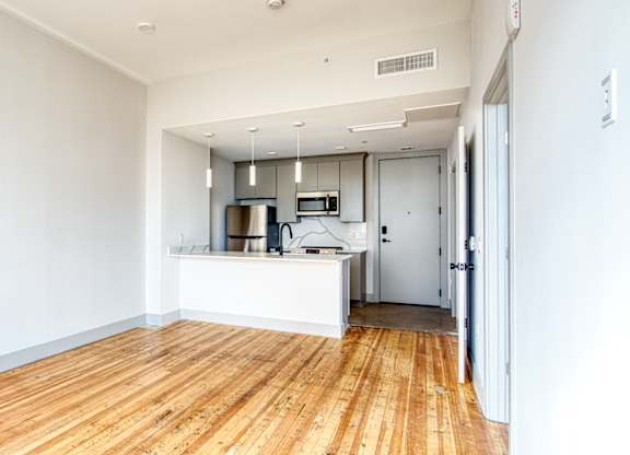 Wood Floor Living Room at Residences at Richmond Trust, Virginia