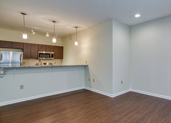Living area Gramercy Row Apartment Homes