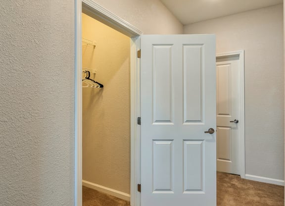 The Choices Apartments Closets with door open