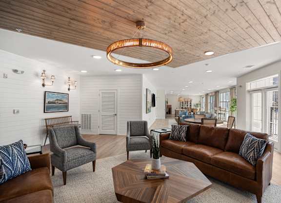 a living room with couches and chairs and a coffee table at Blake Farm, North Carolina