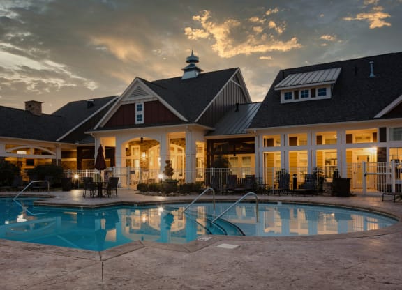 Pavillion Village Pool in Evening