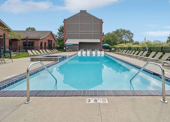 A swimming pool with a depth marker indicating 3 feet 6 inches.