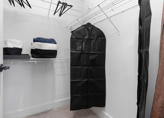 a walk in closet with a black punching bag at Preston Centre, Ohio, 43215