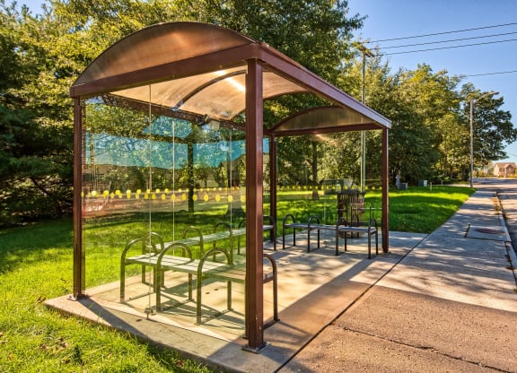Bus stop at Smith's Landing Apartments