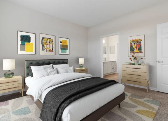 3 Bedroom Premium Renovated Townhome Bedroom at The Charleston in Columbus, OH 42331