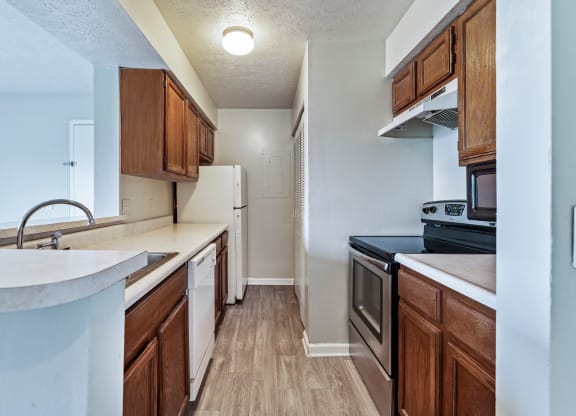 Galley Kitchen at Chimney Top Apartments