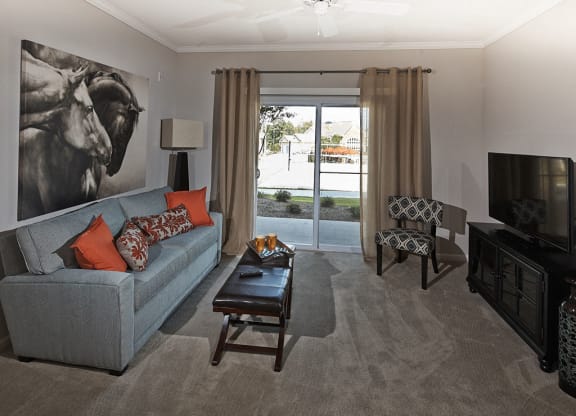 Living room at Tylers Ridge at Sandhills Apartments