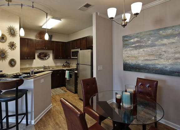 Dining area in luxury apartment in Carthage NC