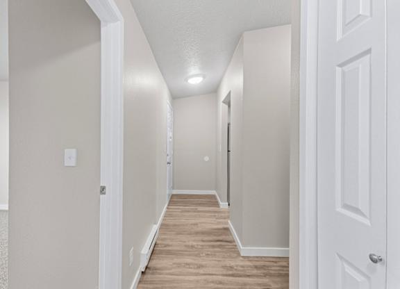 Long hallway at Peaks on Pines, Spokane Valley, WA