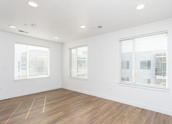 Room with wooden flooring at 400 Element, Provo, UT