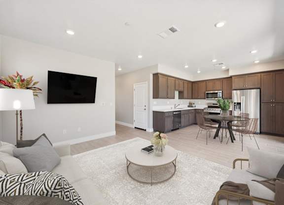 Living Room Come Kitchen at Montessa Apartments, Vacaville, CA