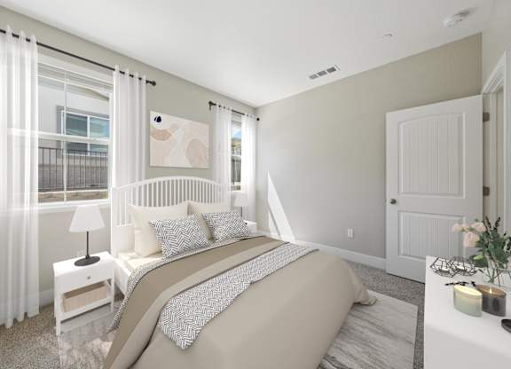 A Bedroom with a Window at Montessa Apartments, Vacaville, 95687