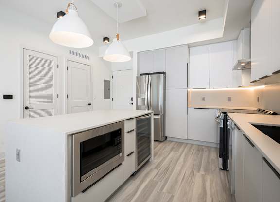 Fully-equipped kitchens with stainless steel appliances