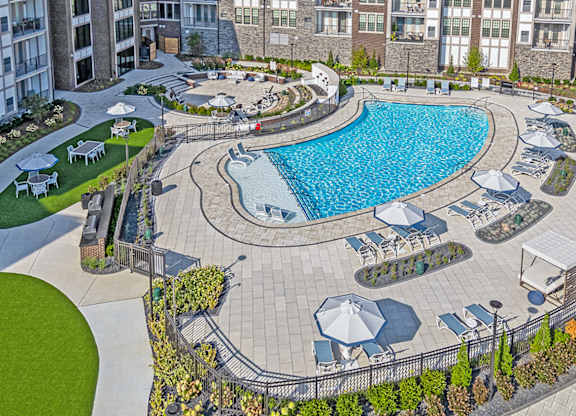 Aerial photo of Legacy Rochester Hills Apartments