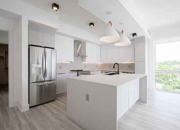 Spacious kitchen with scenic views