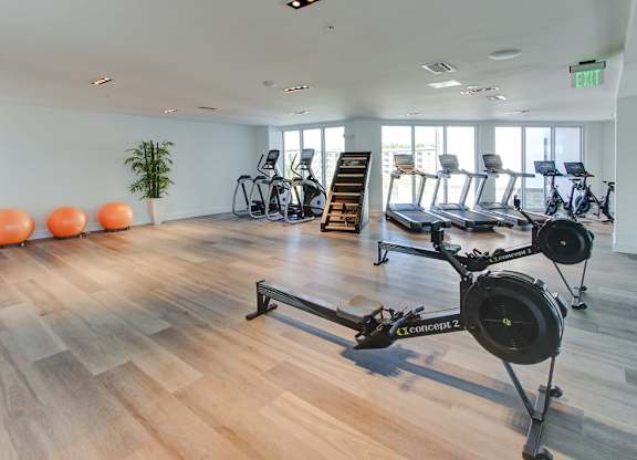 Cardio machines in fitness center