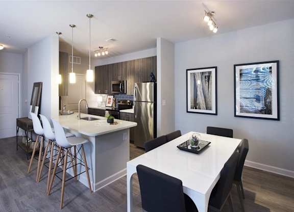 Dining room and kitchen