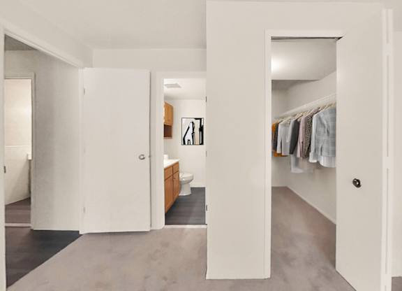 Bedrooms with large closet space and built-in shelving