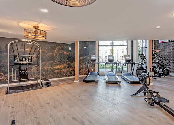 24-hour professional caliber fitness studio with Matrix® equipment, snack bar and vending machine
