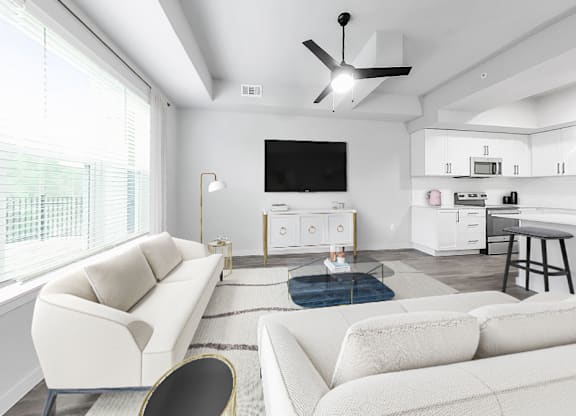 3-bedroom townhome living room with tons of natural lighting