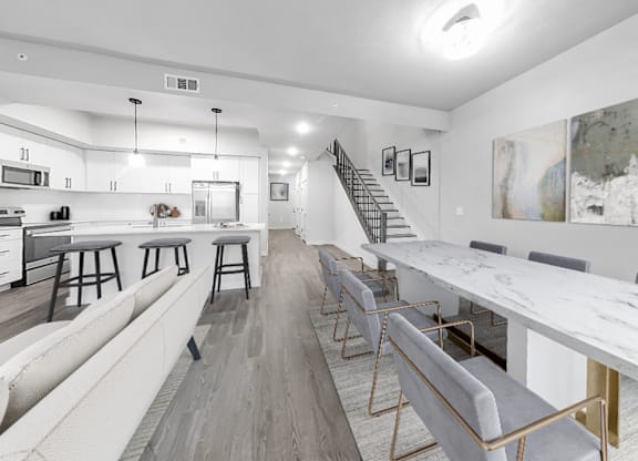 3-bedroom townhome with spacious living/dining room and open-concept ktichen