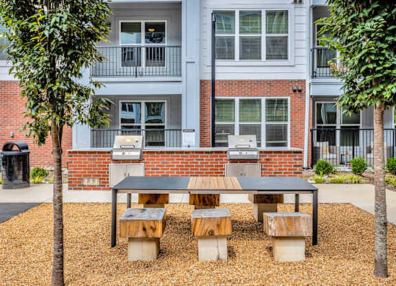 Outdoor entertaining space with grills