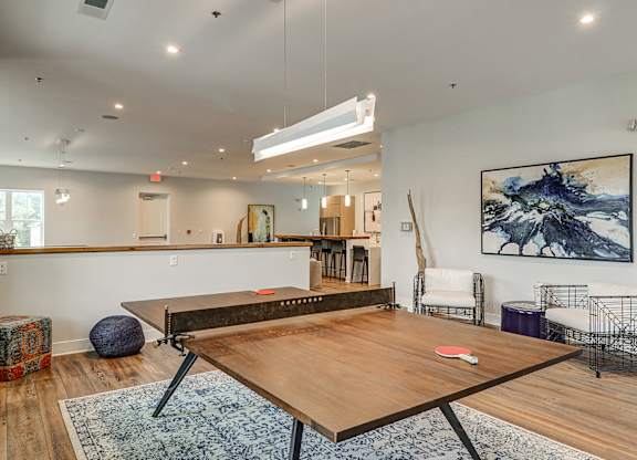 Ping pong table in clubhouse