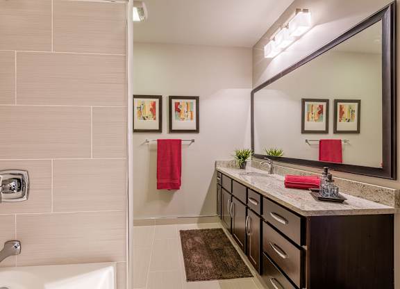 Large bathroom with bath tub
