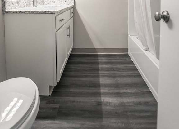 Bathrooms with granite countertops and bathtubs