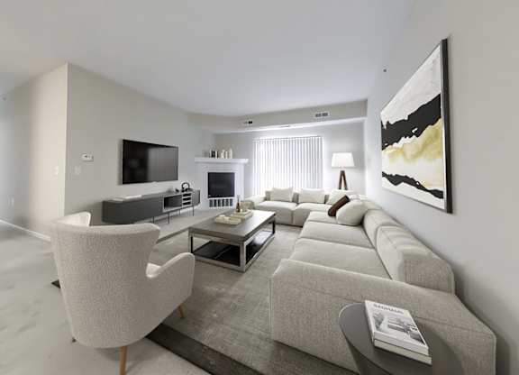 Living room with fireplace