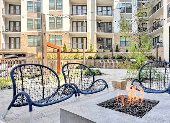Outdoor entertaining spaces with firepits
