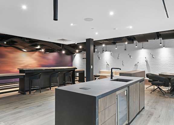 Social kitchen in gaming lounge