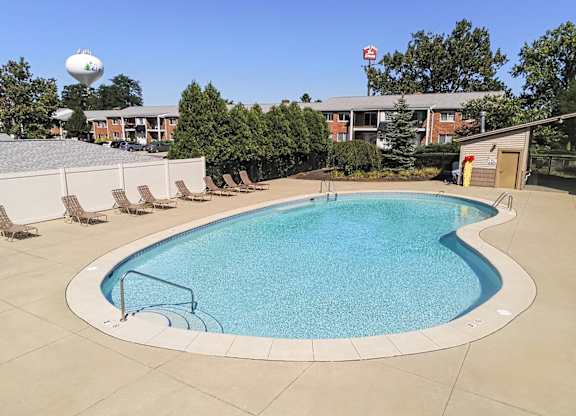 Outdoor pool with sundeck