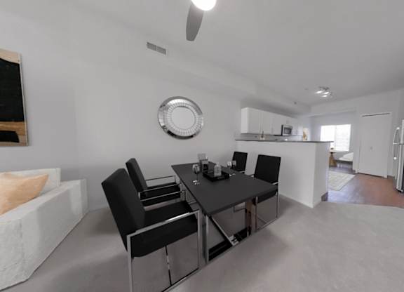 Dining room and kitchen