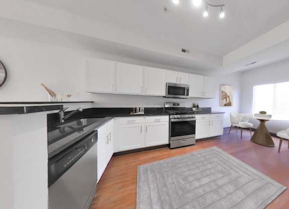 Fully-equipped kitchens with gas ranges and built-in microwaves