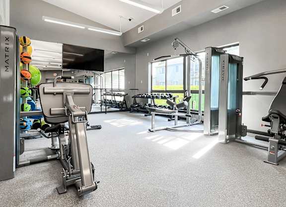 New professional-caliber fitness studio with Matrix equipment and free weights
