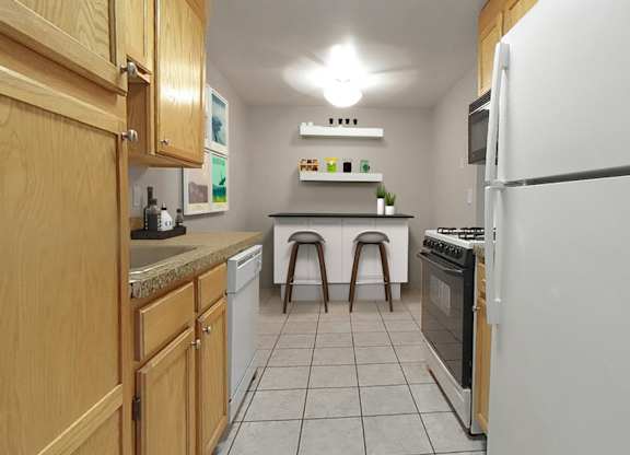Fully-equipped kitchens with eat-in areas