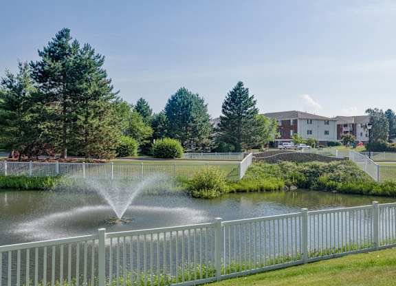 Beautiful pond and fountain