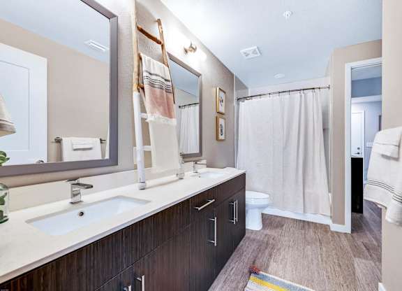 Quartz countertops in bathrooms