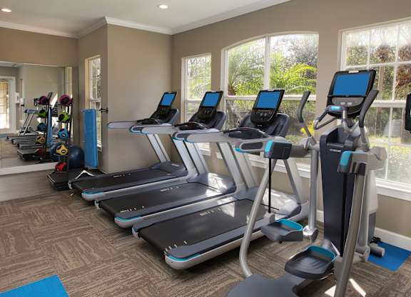 Fitness center with cardio machines