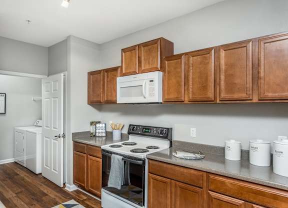 Appliances included with every suit; in-suite, full-size washers and dryers